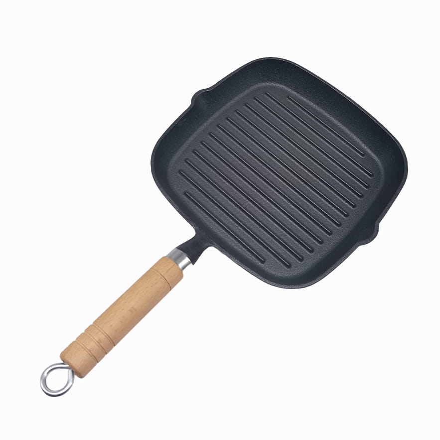 Cast Iron Grill Pan With Wood handle SR-85S