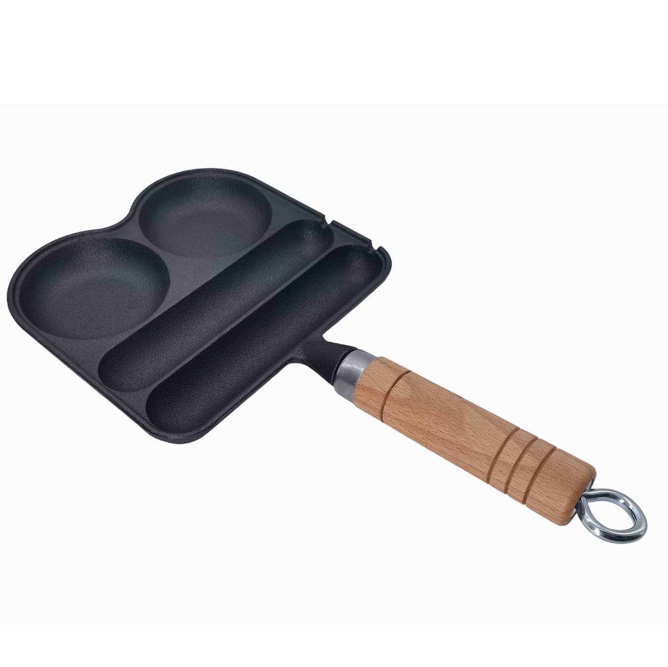Cast Iron Breakfast Pan With Wood handle SR-CSK