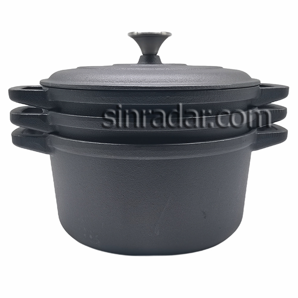 Sinradar Cast Iron Stackable Dutch Oven    SR-ST02