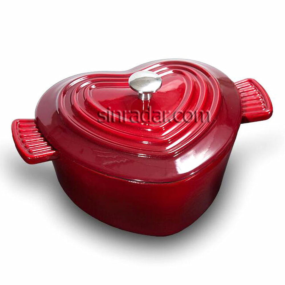 Sinradar Heart Shape Cast Iron Enamel Dutch Oven    SR-KX21