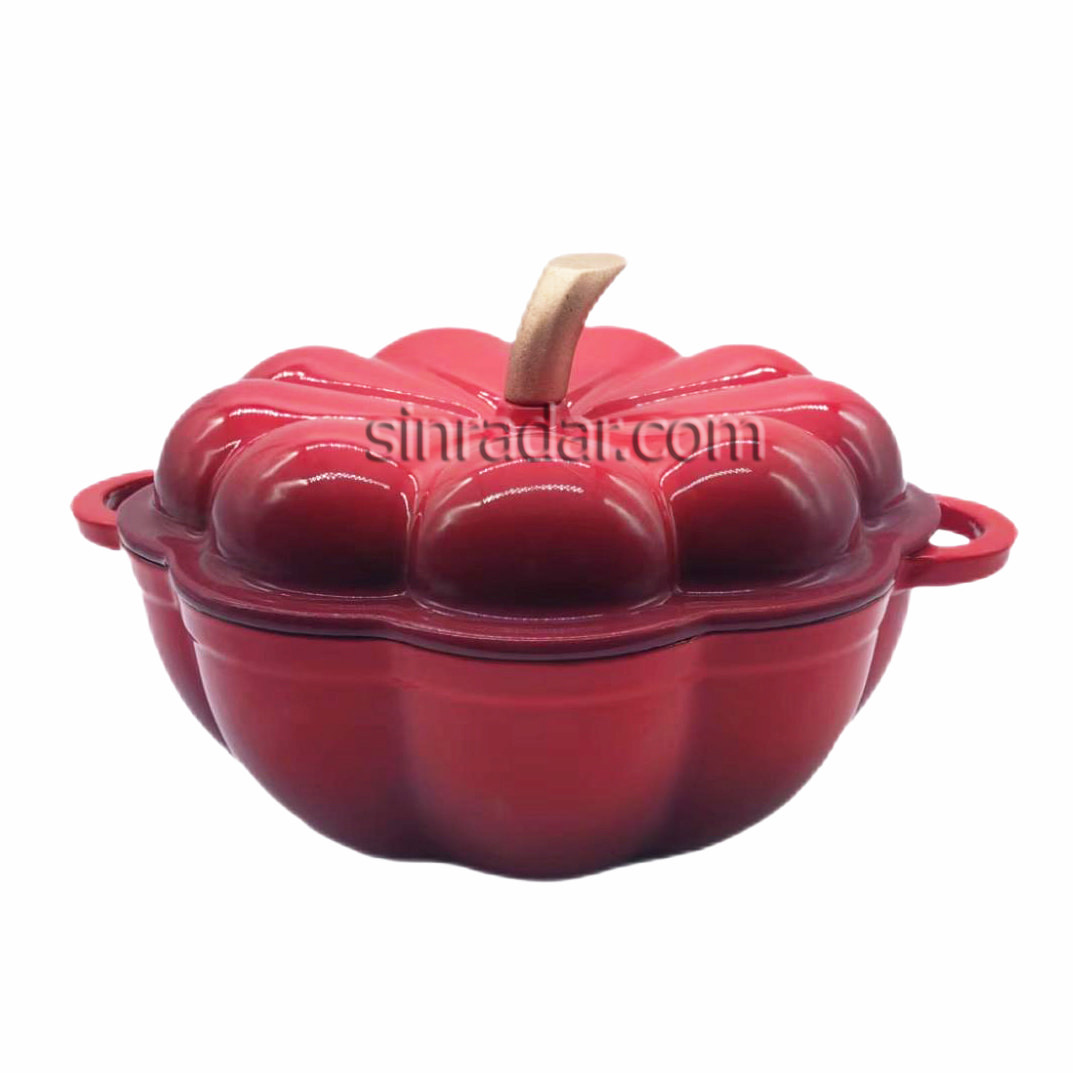 Sinradar Pumpkin Shape Cast Iron Enamel Dutch Oven    SR-HC01