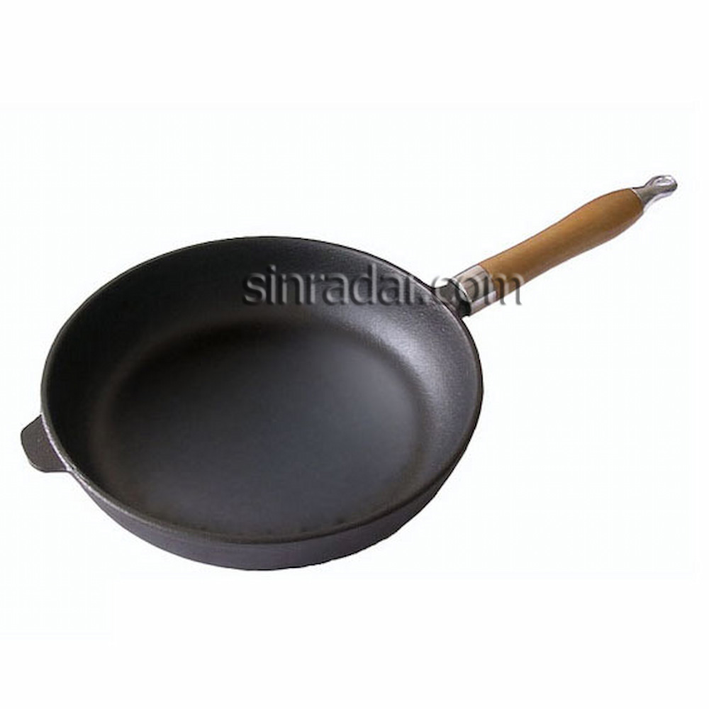 CAST IRON FRY PAN WITH WOOD HANDLE SR-23